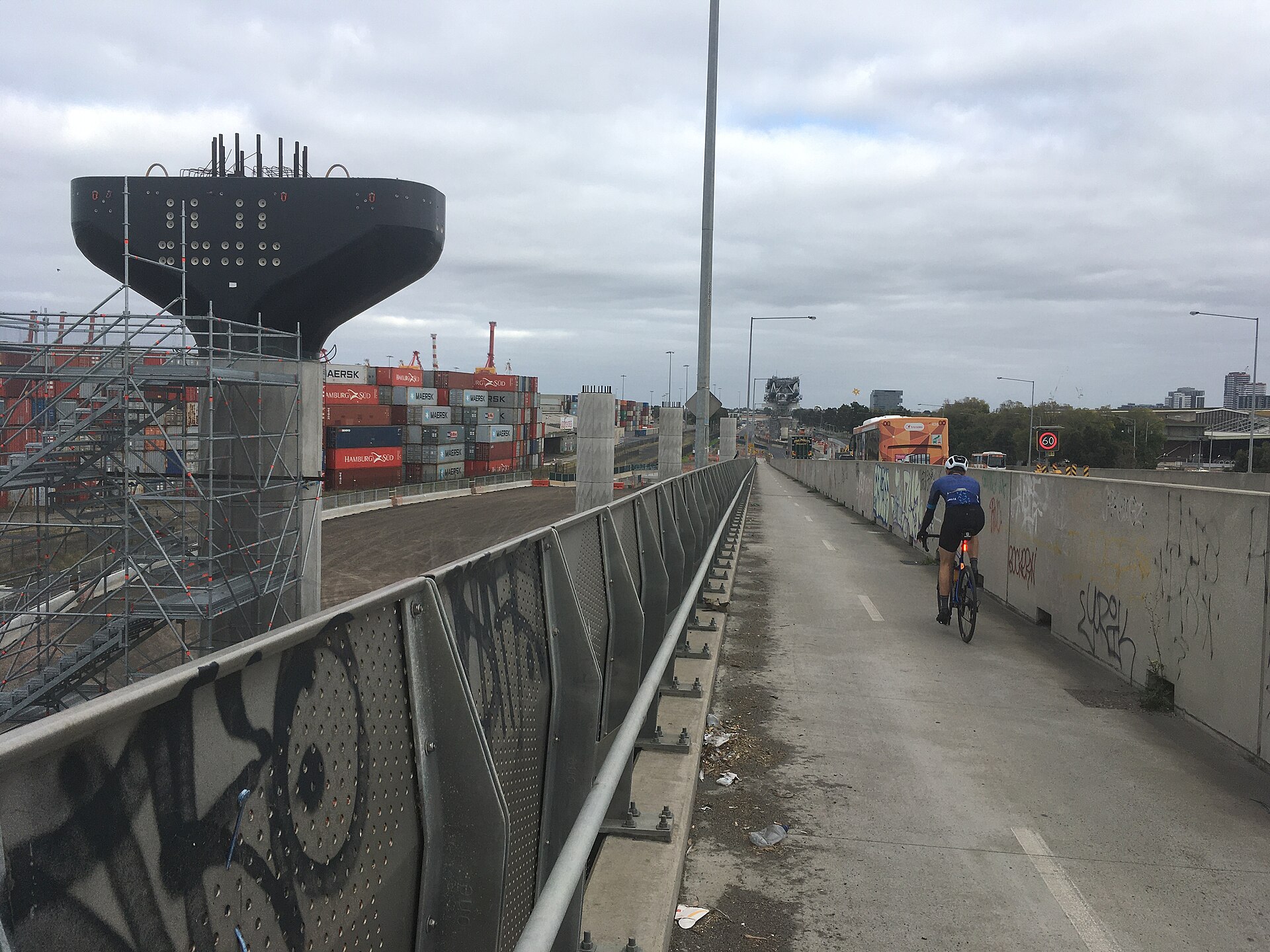 墨尔本Footscray Road与Appleton Dock Road附近施工