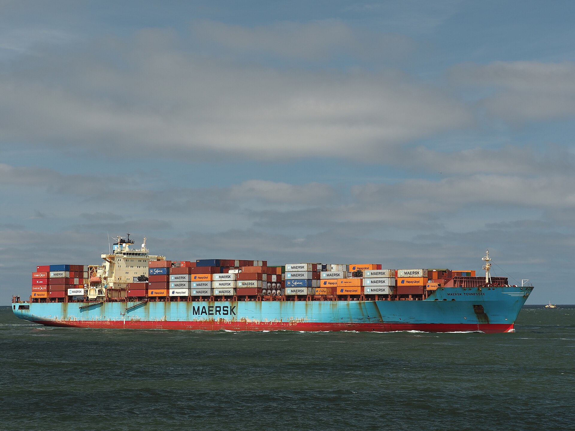 荷兰欧洲港附近的Maersk Tennessee轮