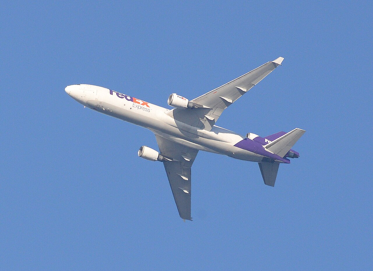FedEx货机飞越澳大利亚Sydney Kensington,2019年航空货运资料照片