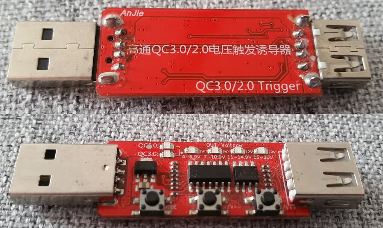 Quick Charge电源电压触发电路板实物,2022年