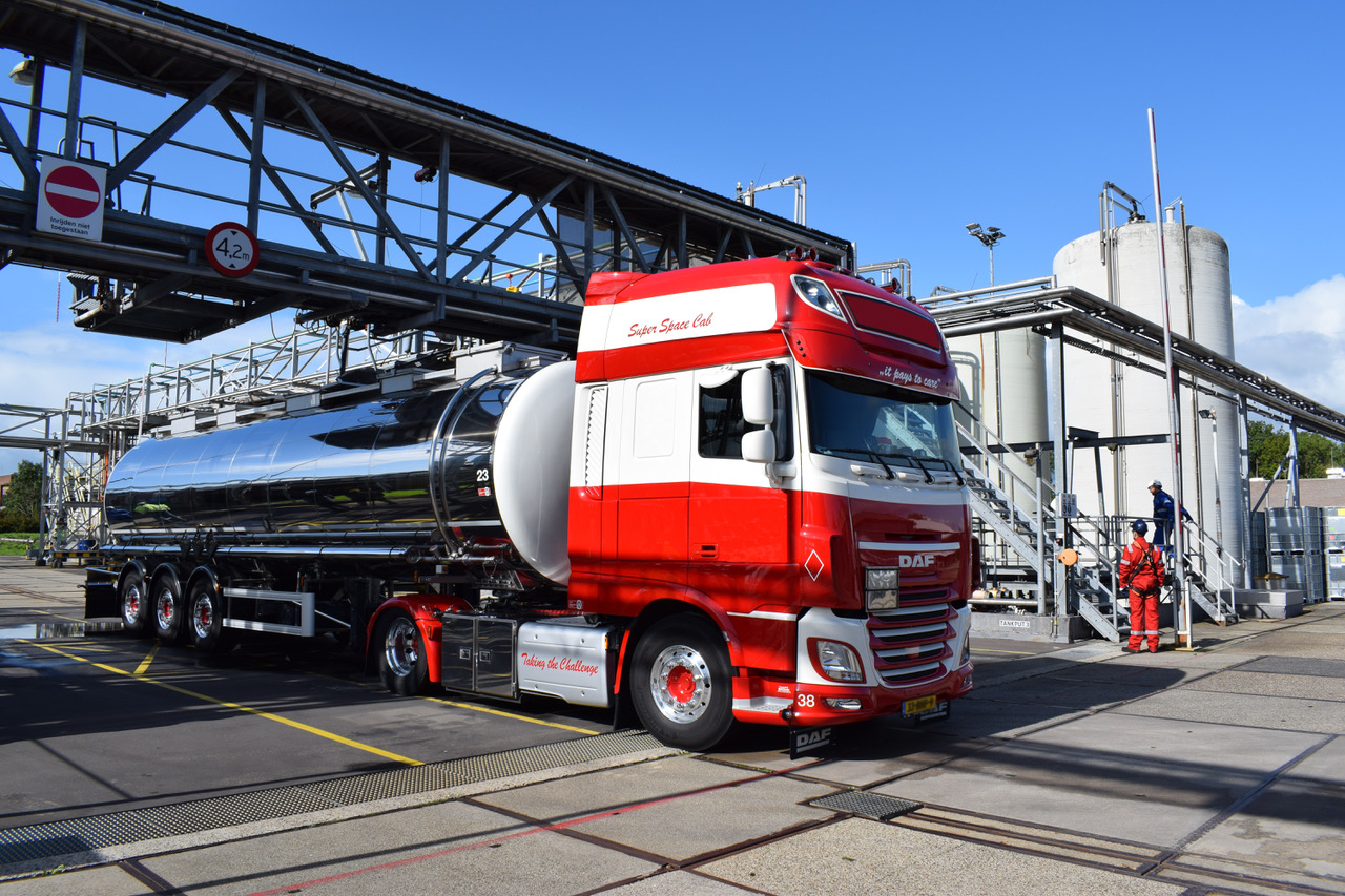 欧洲化工厂前的罐式货车,2025年