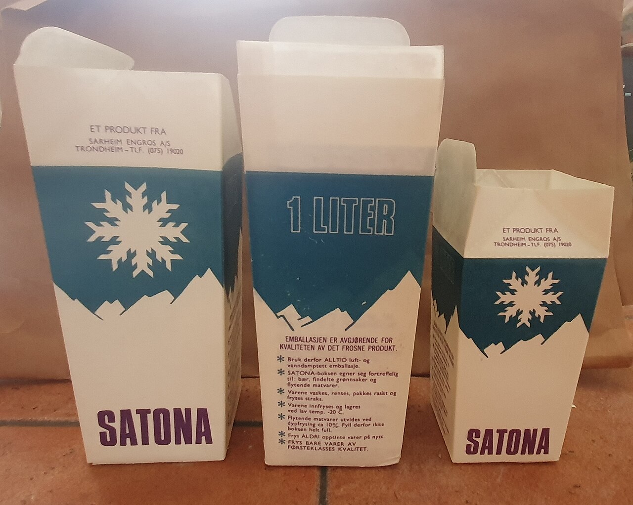 Satona一升及半升冷冻用途纸盒，2024年