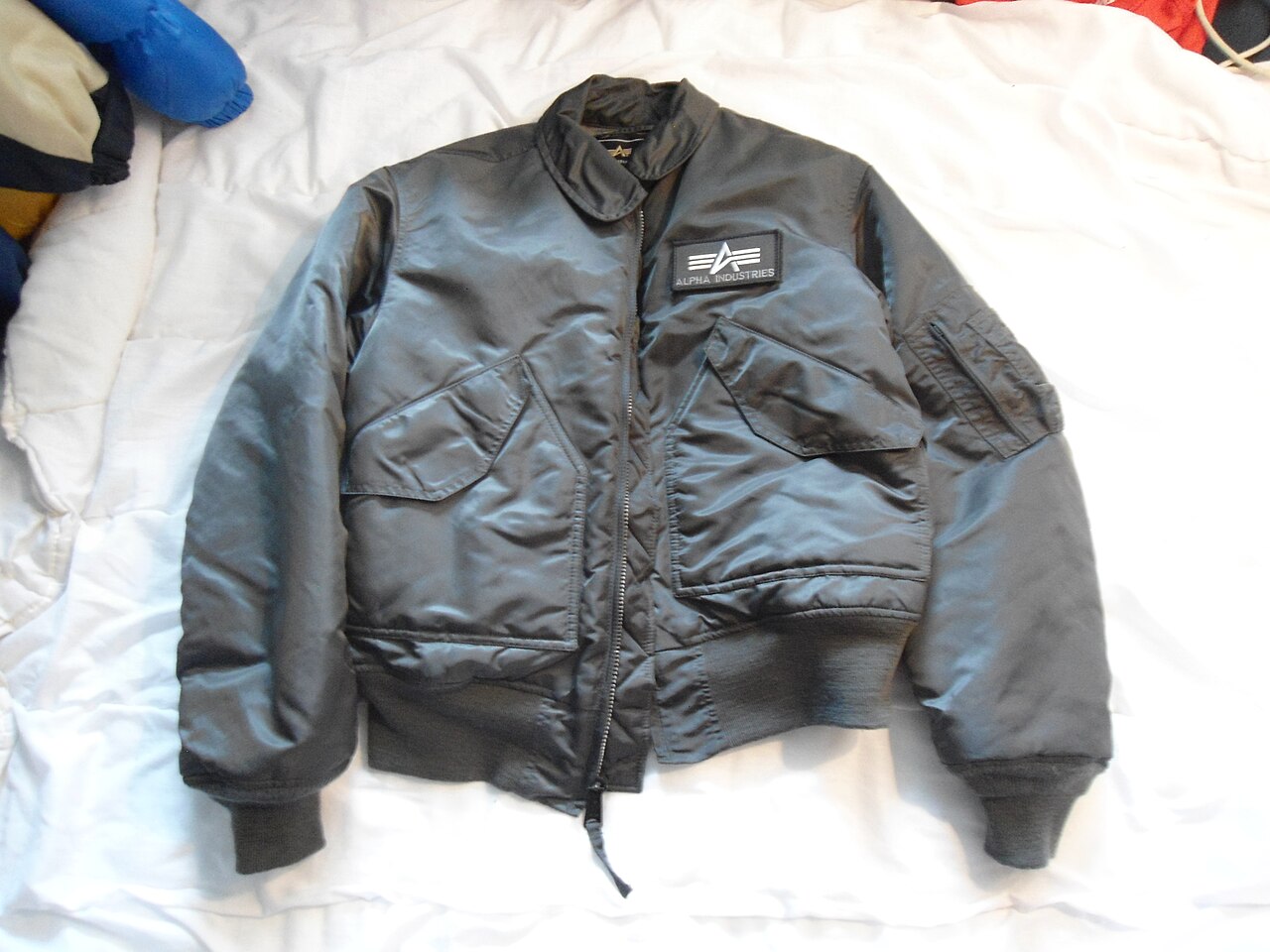 Alpha Industries CWU45灰色夹克实物，2014年