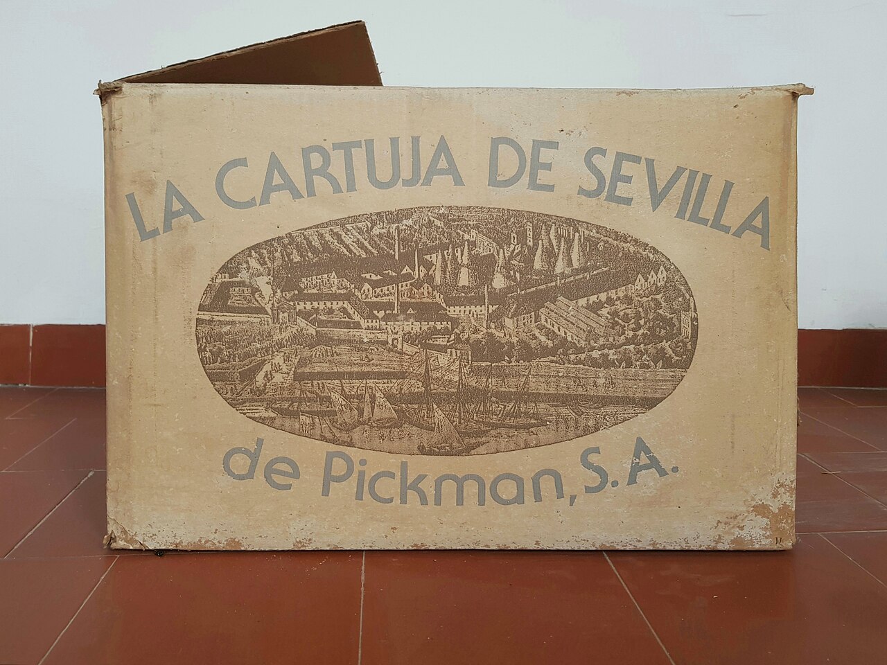La Cartuja de Sevilla陶瓷品牌纸箱实物，2025年