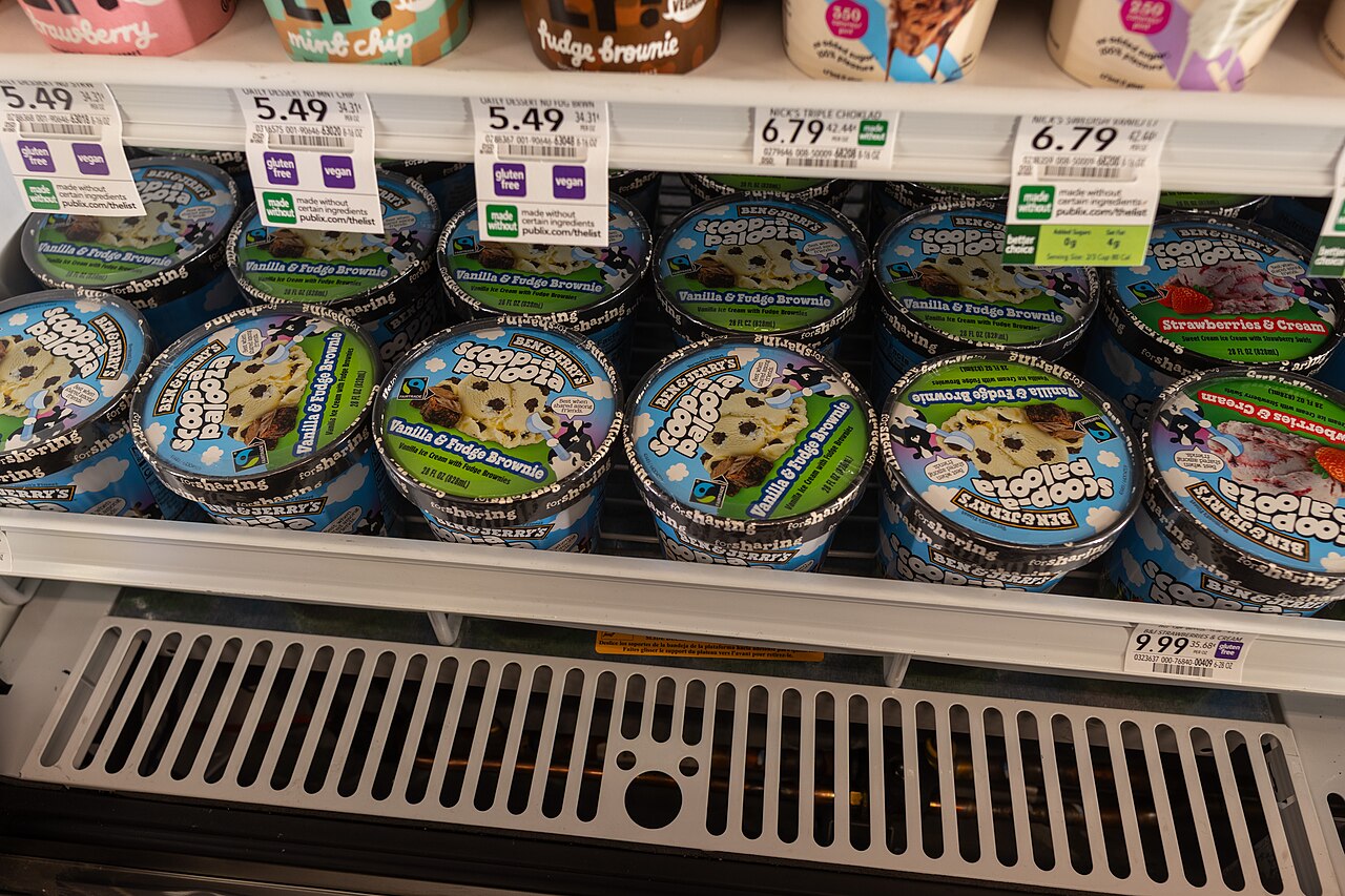 美国Florida Orlando Publix的Ben & Jerry’s冰淇淋商品，2025年