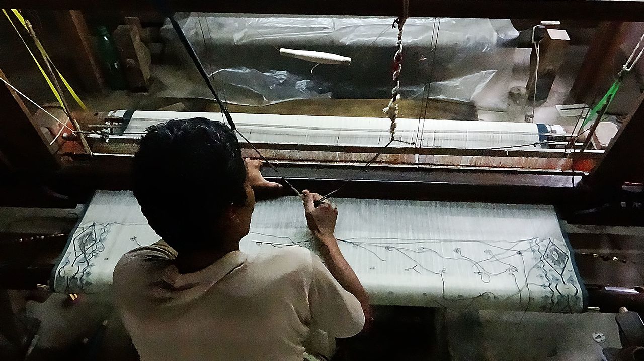 印度West Bengal织物工艺工作台与操作者，2015年
