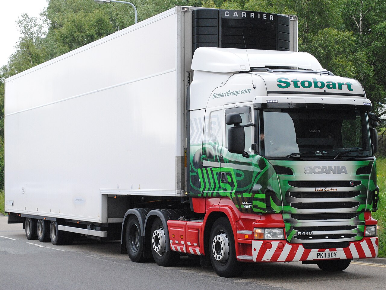英国Widnes的Scania R440货车PK11BDY,2013年