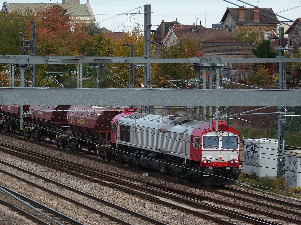 Vaires–Torcy铁路场站的Euro Cargo Rail货运列车(真实资料图)