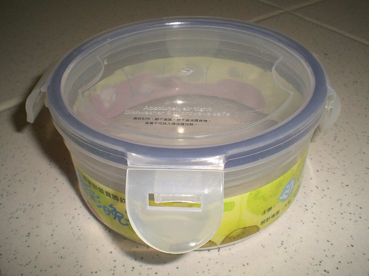 带密封盖和搭扣的塑料食品容器