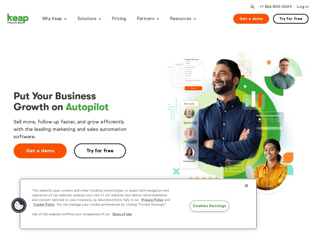 Keap网站首页预览