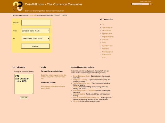 CoinMill网站首页预览
