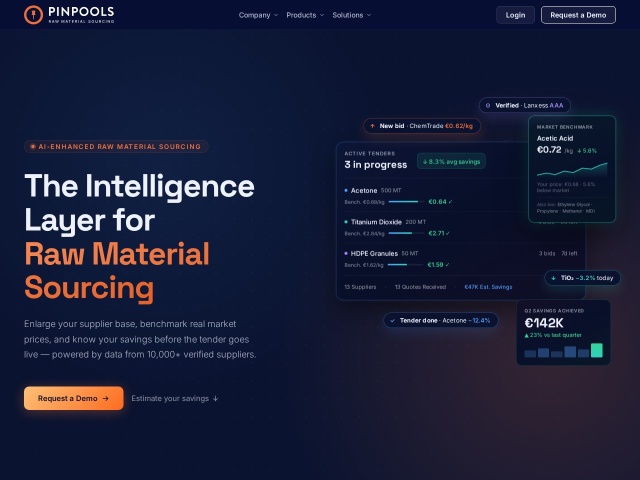 PINPOOLS网站首页预览