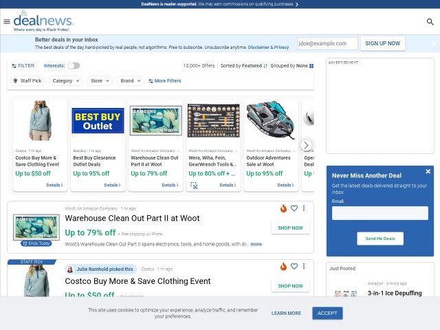 Deal News网站首页预览