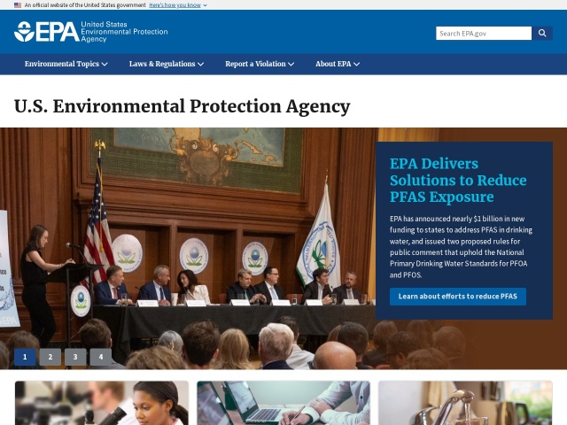 EPA(美国环保)网站首页预览