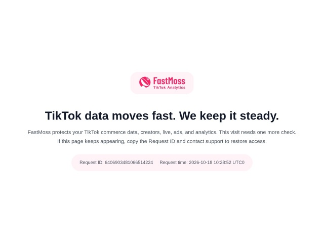 FastMoss-TikTok数据分析网站首页预览