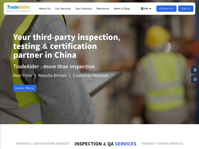 TradeAider网站首页预览