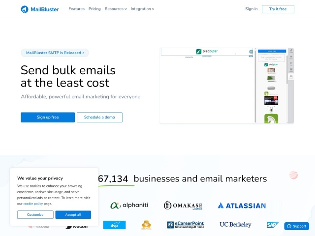 MailBluster网站首页预览