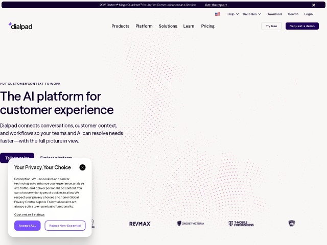 Dialpad AI网站首页预览