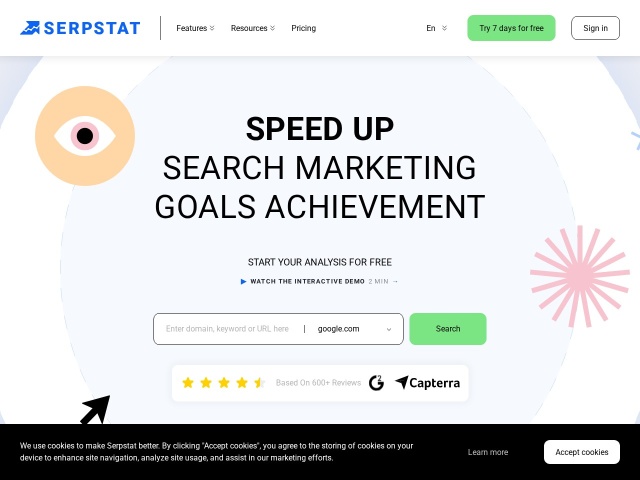 Serpstat网站首页预览