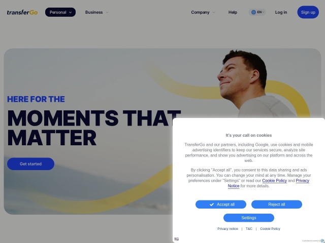 Finnomena Transfer网站首页预览