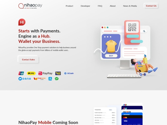 NihaoPay网站首页预览