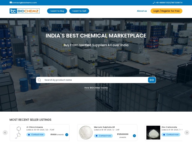 BidChemz网站首页预览