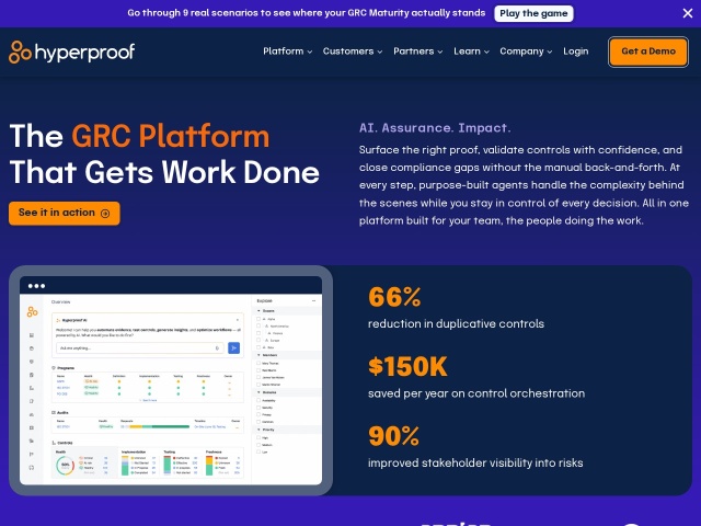 Hyperproof网站首页预览