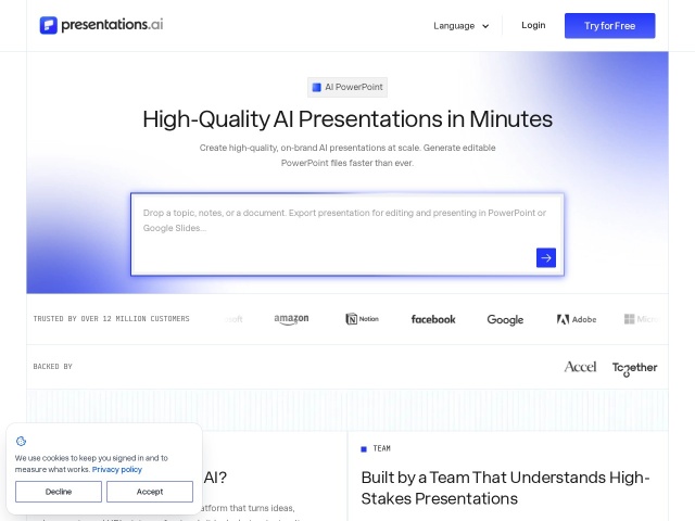 Presentations.AI网站首页预览