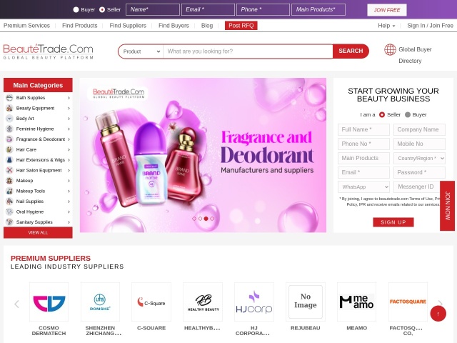 Beautetrade网站首页预览