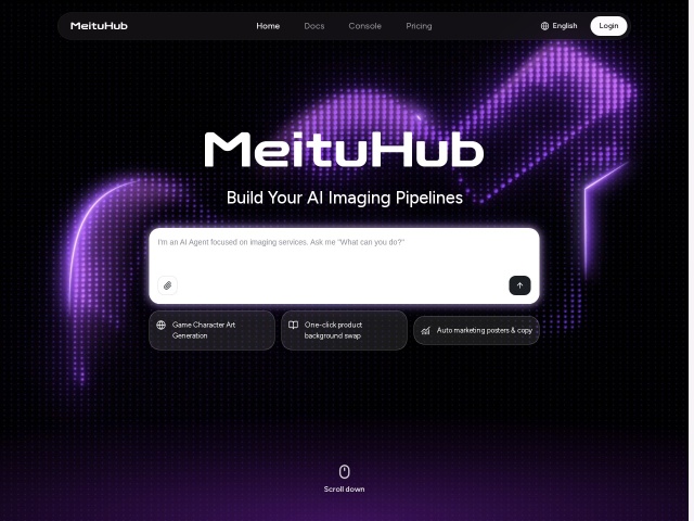 MeituHub网站首页预览