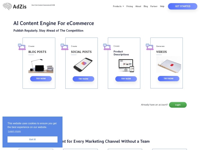 Adzis网站首页预览