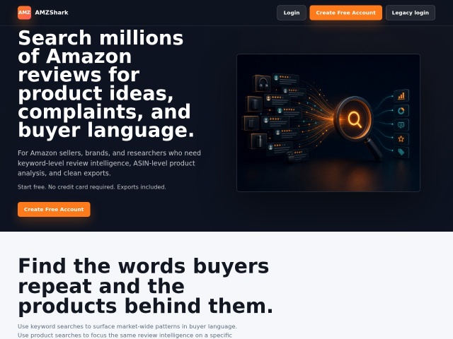 AMZShark网站首页预览
