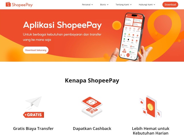 ShopeePay网站首页预览