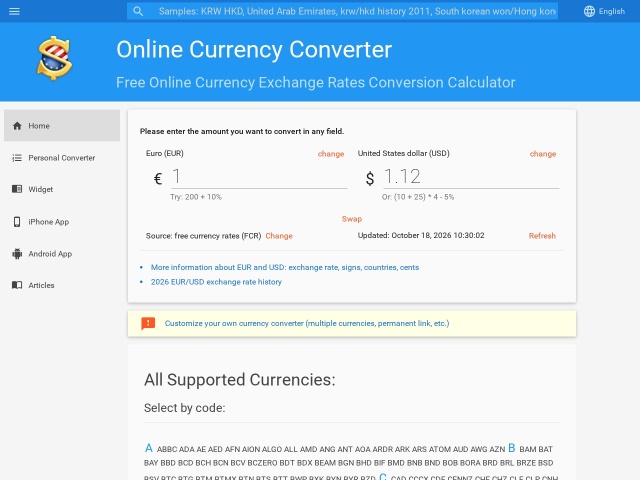 FreeCurrencyRates