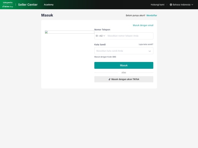 TikTok印尼后台网站首页预览
