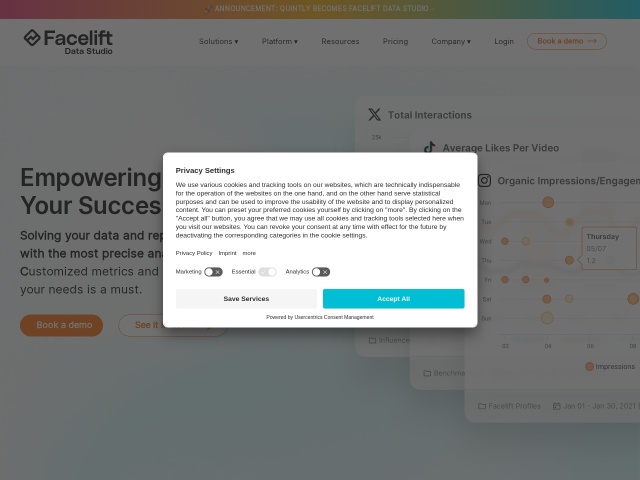 quintly网站首页预览