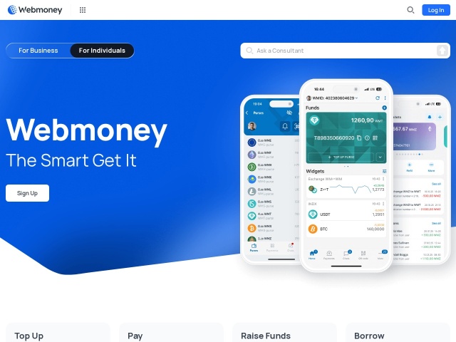 WebMoney网站首页预览