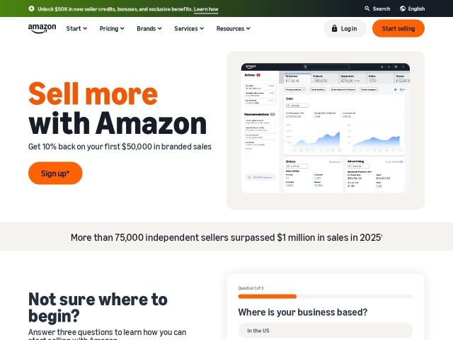 Amazon.com 卖家开店