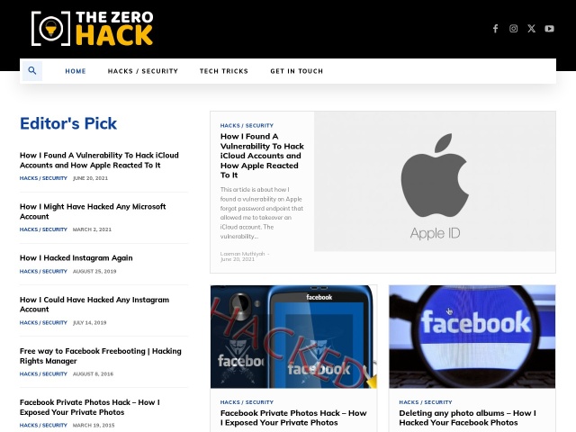 Thezerohack网站首页预览