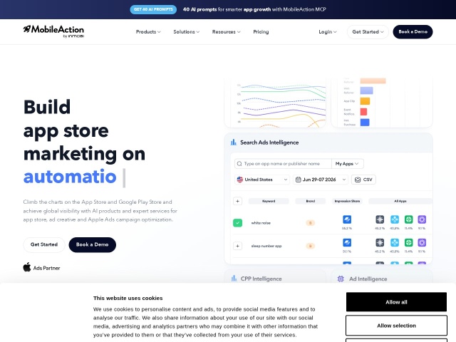 Mobile Action网站首页预览