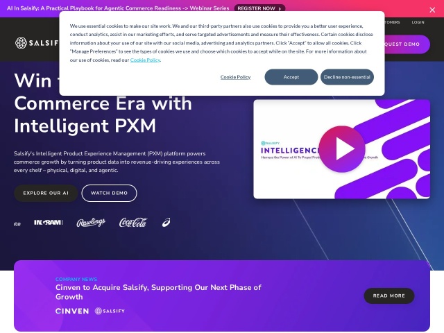 Salsify网站首页预览