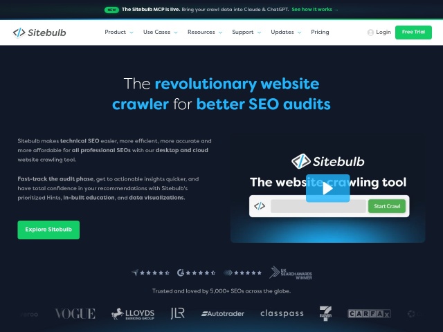 Sitebulb网站首页预览