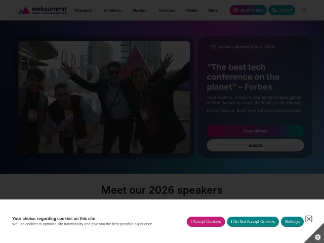 Web Summit网站首页预览