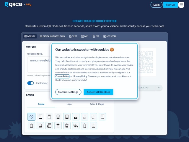 QR Code Generator网站首页预览