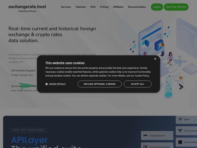 ExchangeRate.host网站首页预览