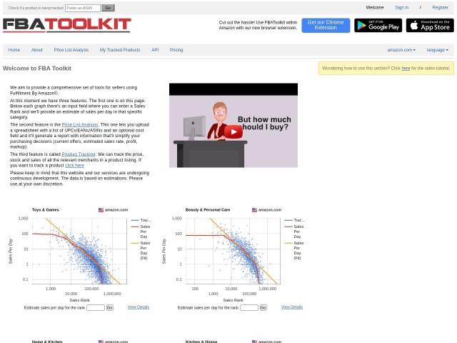 FBA Toolkit网站首页预览