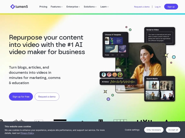 Lumen5在线视频制作网站首页预览