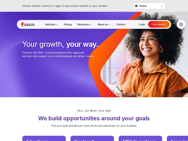 Awin网站首页预览