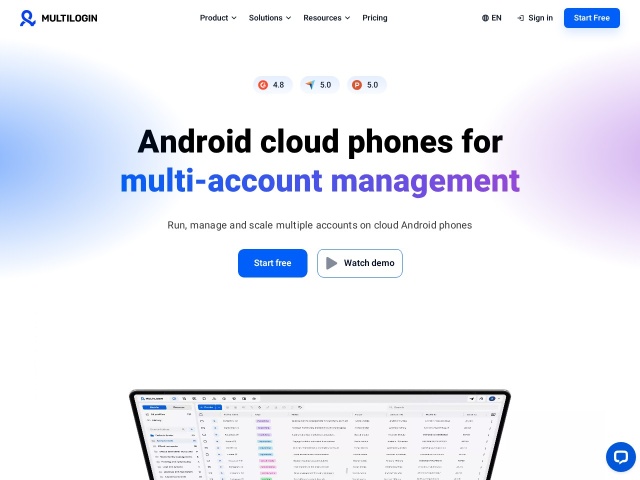 Multilogin网站首页预览