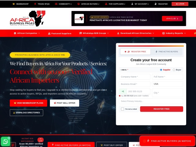 Africa Business网站首页预览